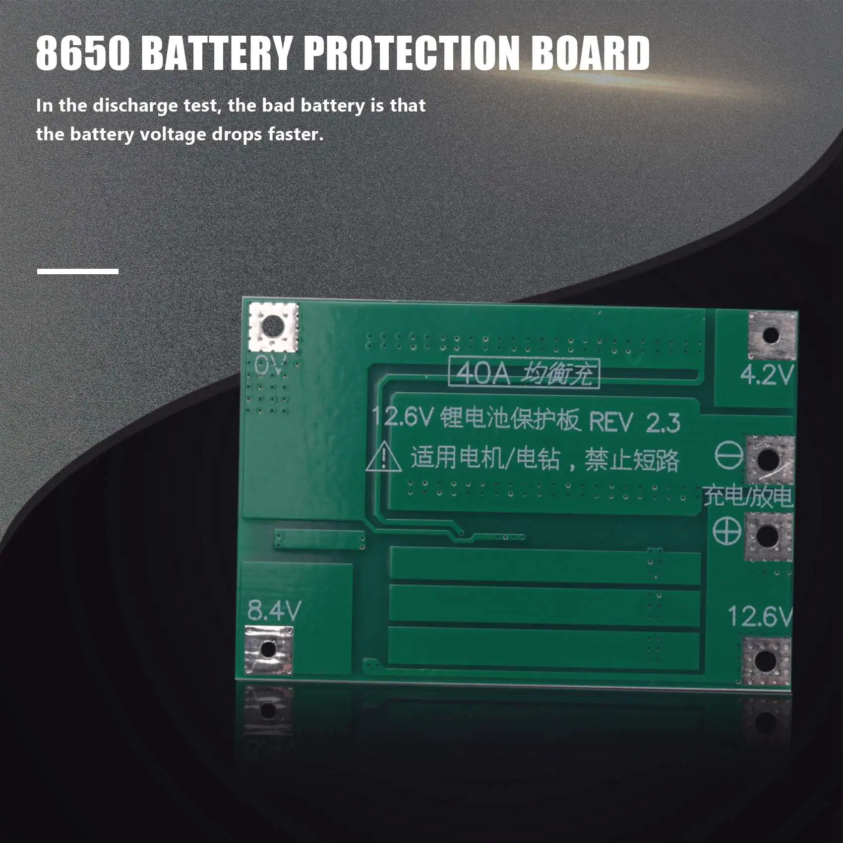 Pcm Battery Protection Board, 3S 40A, para chave de fenda, 12V Li-Ion, 18650, Balance Li-ion Battery Cell Pack Module