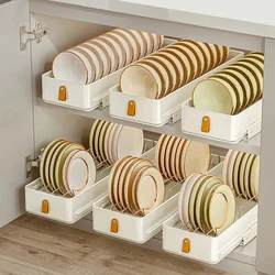 Pull-out Dish Rack for Dishes Kitchen Under Sink Drawer-type Pull-basket Dish Rack and Drain Rack in The Cabinet