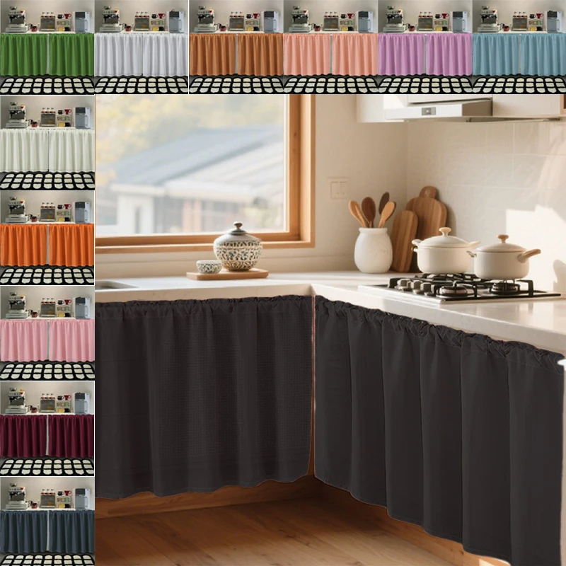 

Kitchen Cabinet Curtain Half-curtain Cupboard Wardrobe Cover Waterproof Scratch-Resistant Dust Proof Short Curtains Home Decor