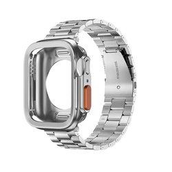 For Apple Watch stainless steel strap with TPU become Ultra style protective case Series 9/8/7/6/5/4/SE for 40/41MM 44/45MM