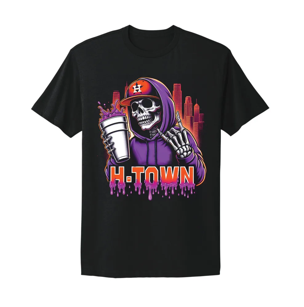 H-Town Houston Purple Drank Skeleton, DJ Screw, Screwston, UGK, Big Moe T-ShirtHigh Quality 100%Cotton Short Sleeve