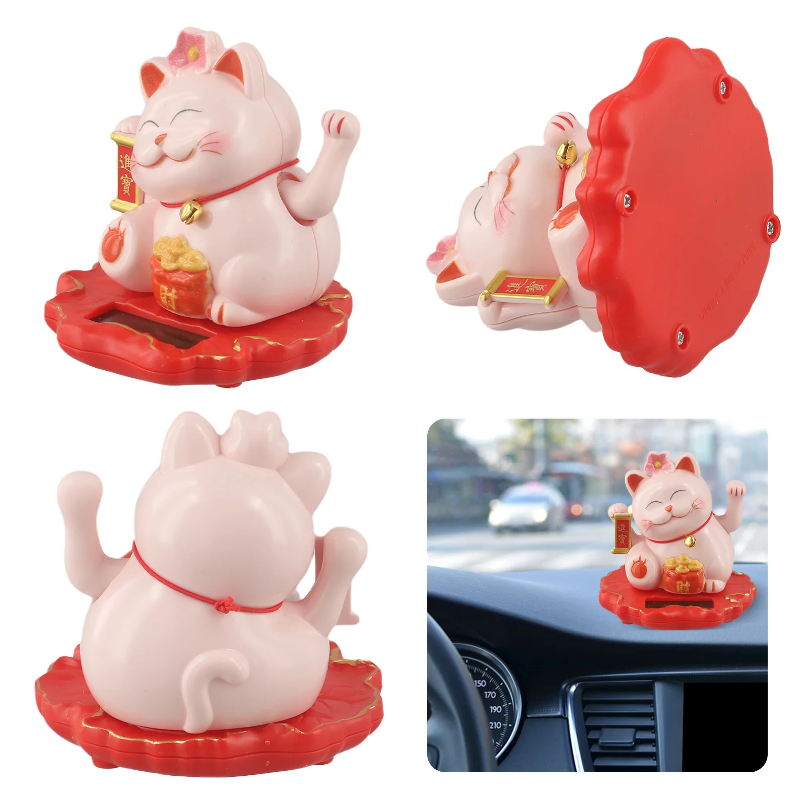 Feng Shui Lucky Cat Automatic Waving Lucky Cat Classic Design Financial Prosperity Good Luck Charm Home Decoration