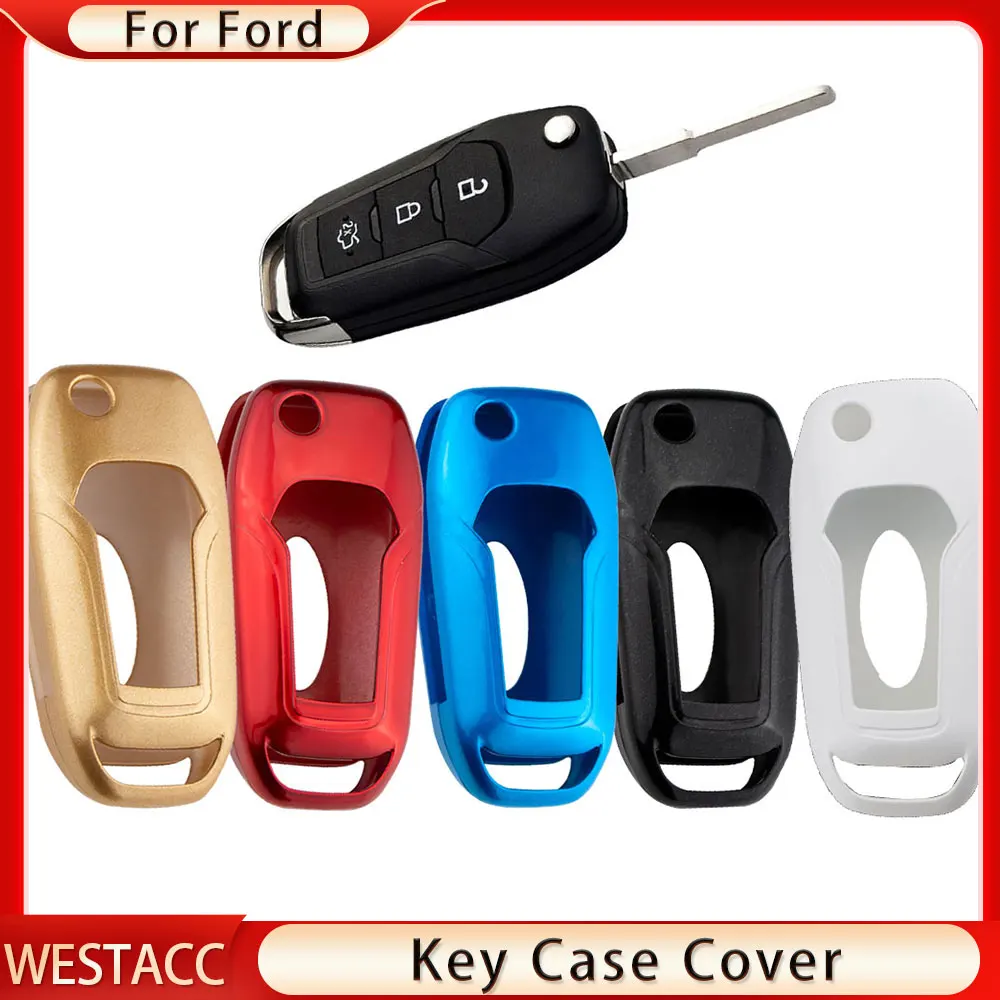 Car Folding Key Case Cover Shell Holder Keychain for Ford Escort Mondeo Everest Ranger Fusion Edge Kuga Focus MK3 Accessories