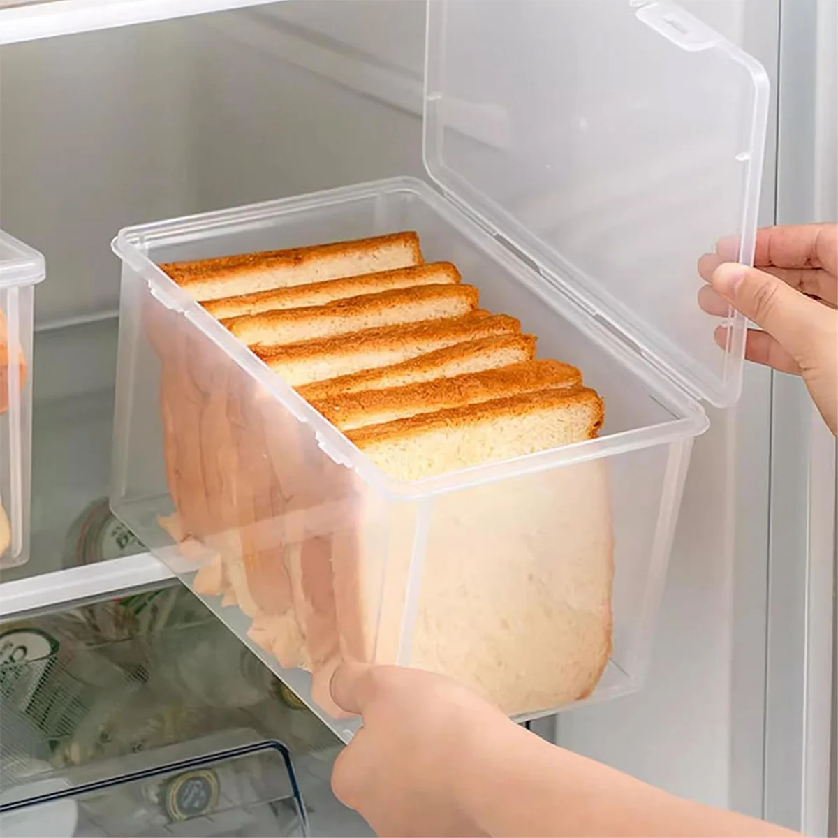 A47U Airtight Bread Storage Containers Bread Box Plastic Reusable Loaf Cake Clear Bread Dispenser Freshest Bread Bin