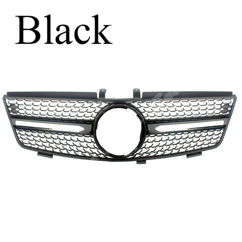 Front Racing Billet Bumper Grille Upper Cover For Mercedes-Benz W164 ML-Class ML280 ML320 ML350 ML420 ML500 2005 2006 2007 2008