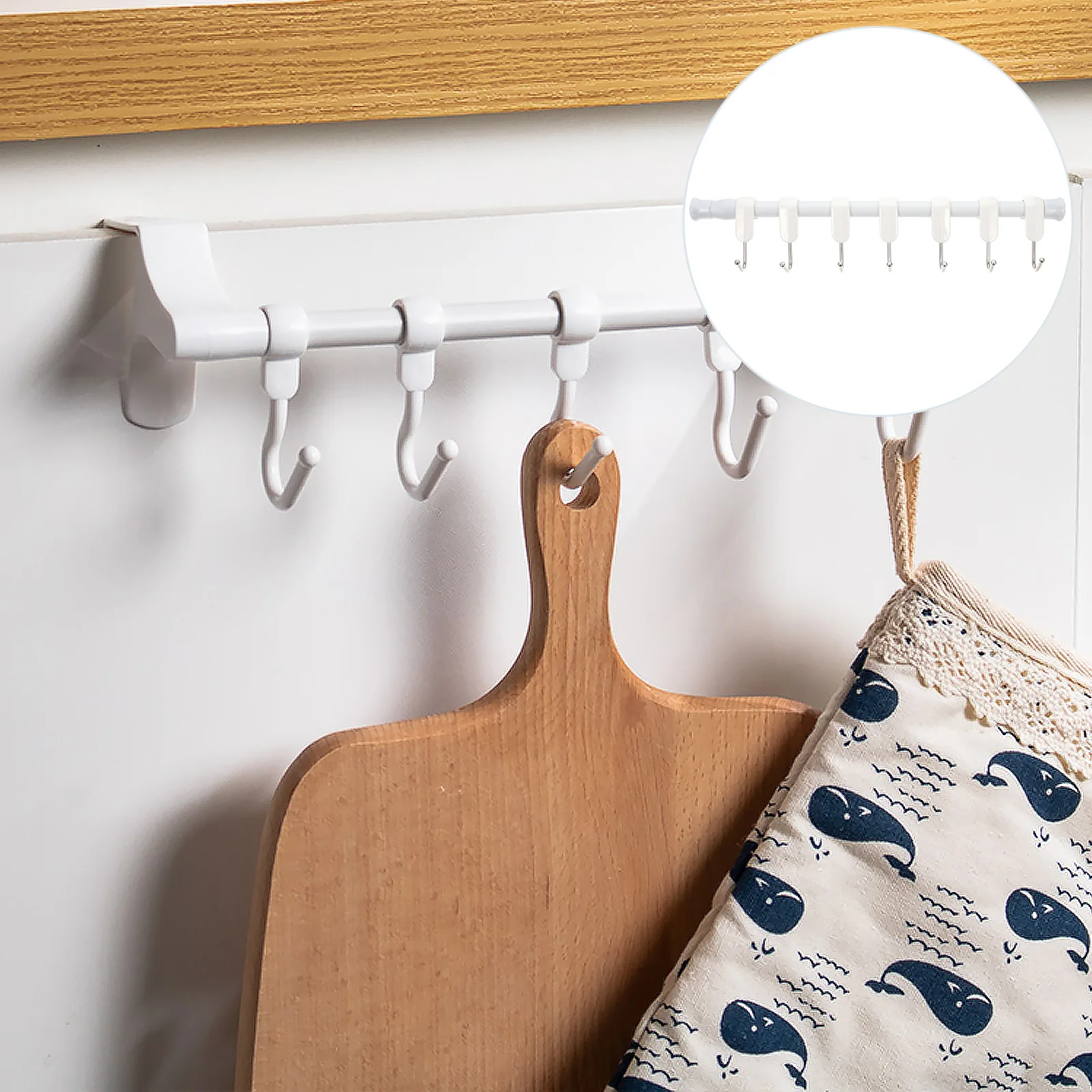 

Retractable Curtain Rod Punch-Free Installation Clothes Rail Adjustable Length Professional Design Hooks Included