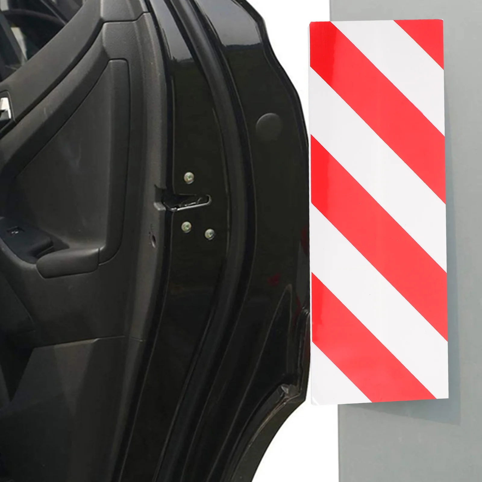 

4pcs Red White 40x15x1.5cm Garage Wall Protector Foam Corner Guards Durable Bright Reflective Car Doors Walls Parking Areas