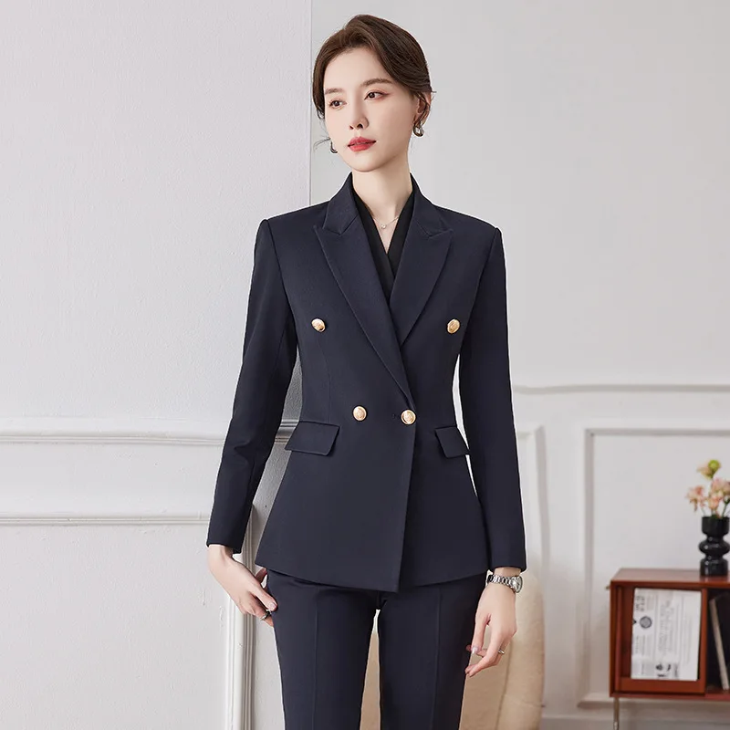 Black Suit Jacket Women's Spring and Autumn High-End Business Clothing Civil Servant Interview Work Clothes Suit Suit High-End S