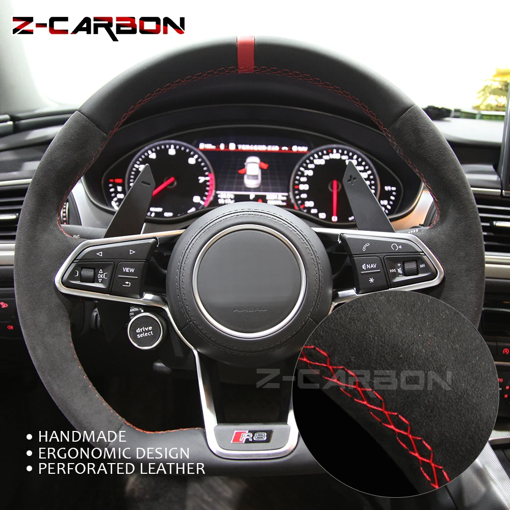 

Leather Steering Wheel Full Set Start Buttons Sport For All Audi Series R8 TT A3 A4 A5 A6 A7 S3 S4 S5 S6 S7 Old to New