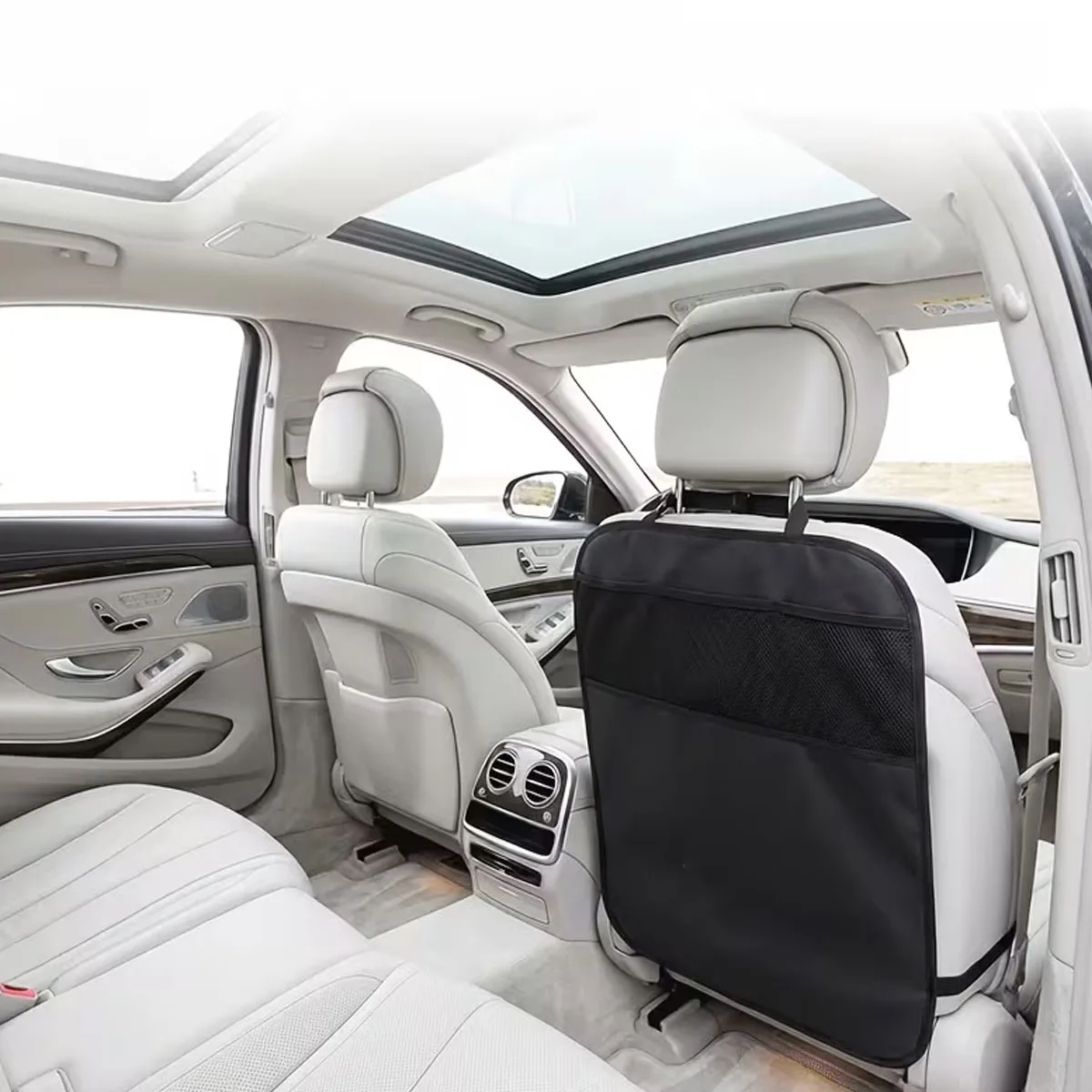Car Seat Anti-Kick Mat Car Seat Protection Mat with Pockets Car Storage Bag Kicker Mat