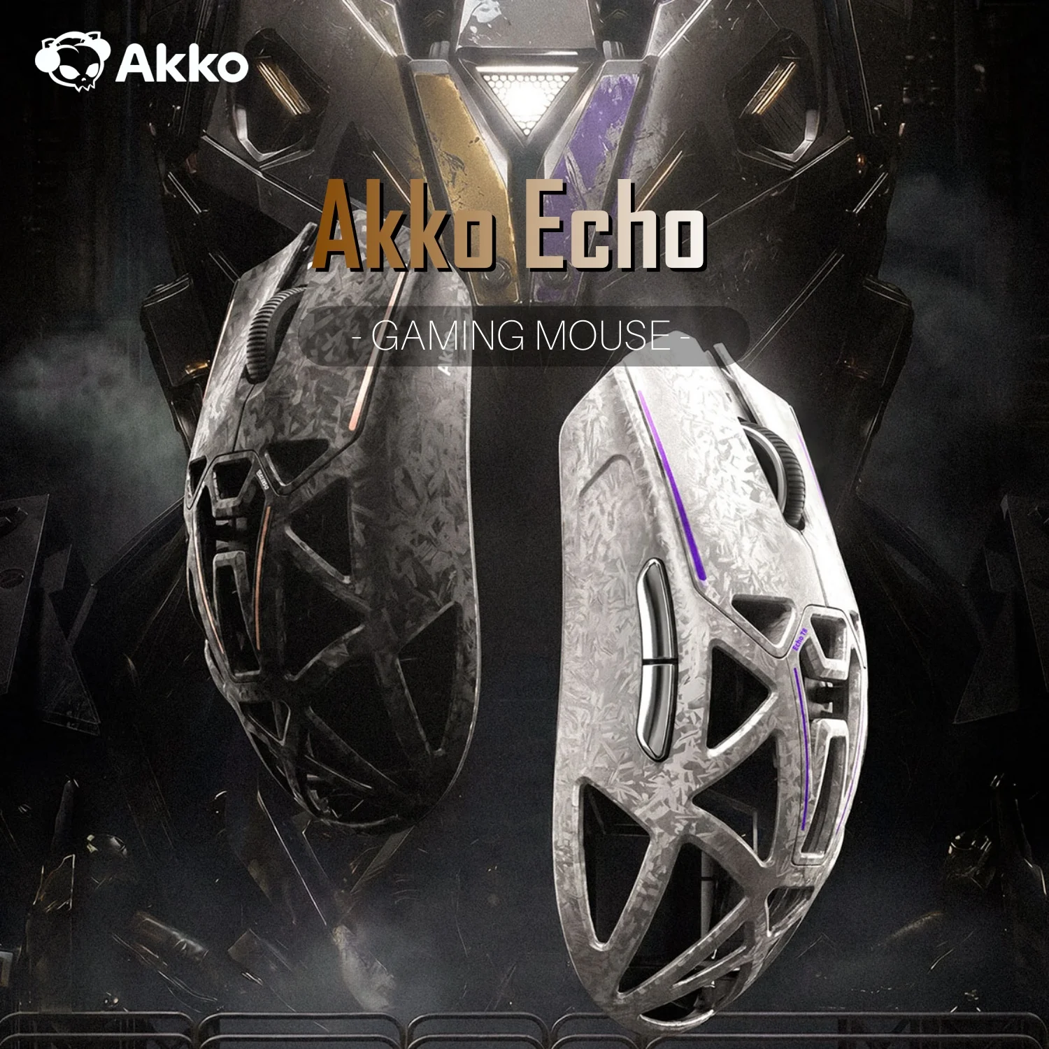Akko Echo Master Ultra Gaming Wireless Mouse Carbon Fiber PAW3955 PAW3950 8K Polling Rate 65000DPI 55g Lightweight Esports Mouse