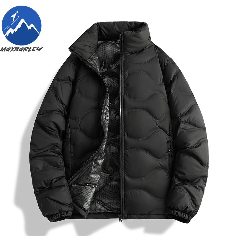 Maxbarley Down Jacket Unisex New Stand Collar Outdoor Sports Warm Thickened Parka Fashion White Duck Down Winter Windbreaker