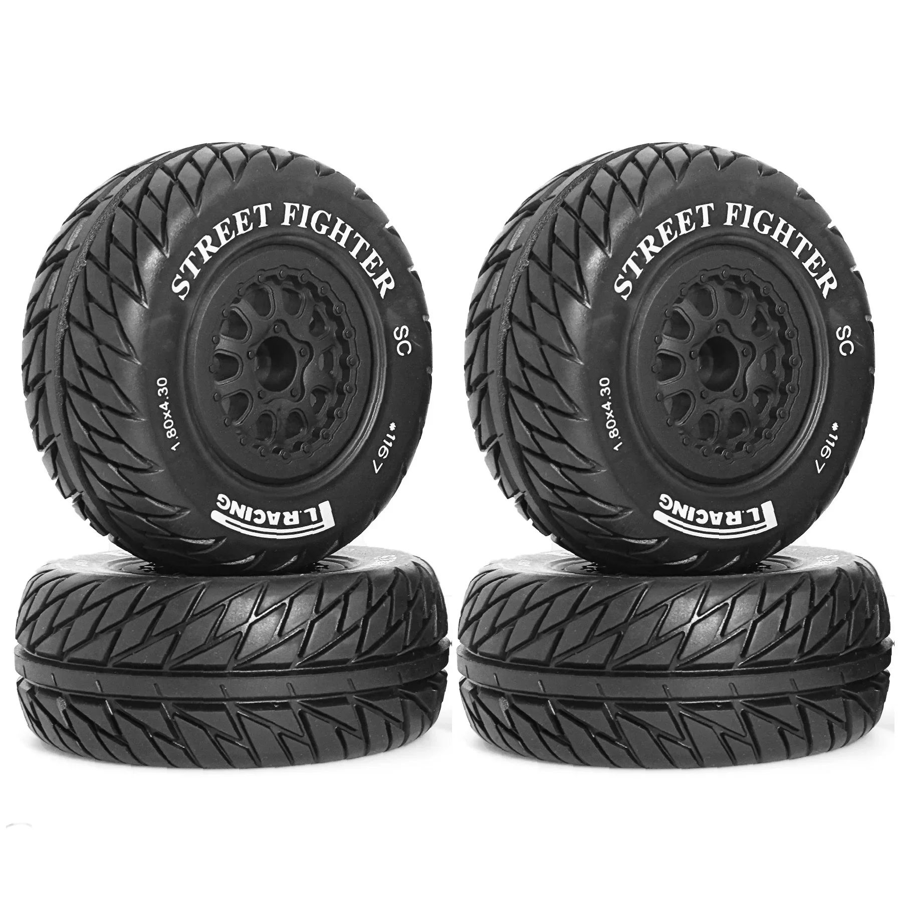 4pcs 110mm 1/10 Short Course Truck Tire Wheel Tyre 12mm Hex For Traxxas Slash Arrma Senton HuanQi 727 Vkar 10sc HPI HSP RC Car