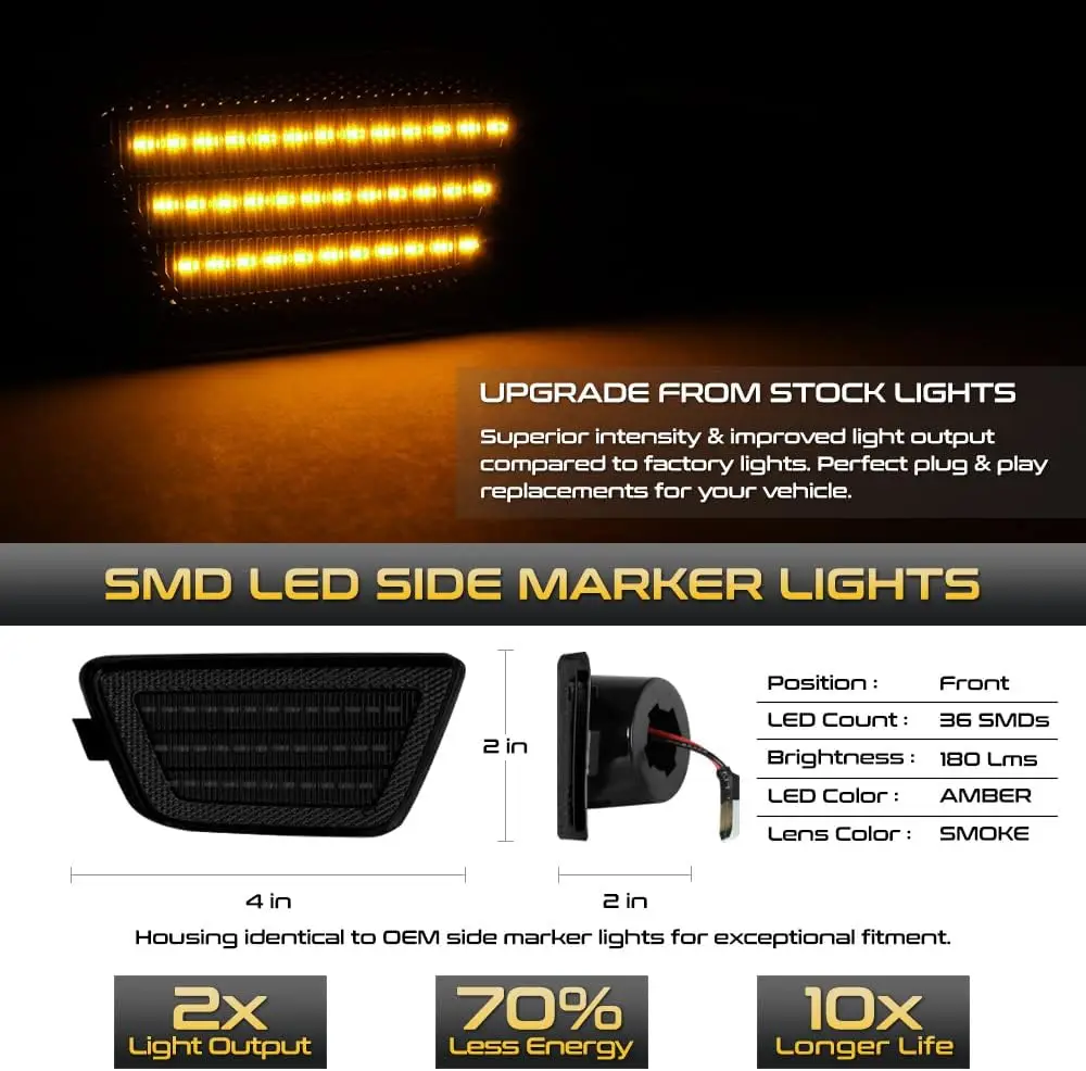 2Pc Front Bumper Led Side Marker Lights Assemly For Chevrolet Cruze Limited Diesel Eco L LS LT LTZ Blinker Flasher Lamp