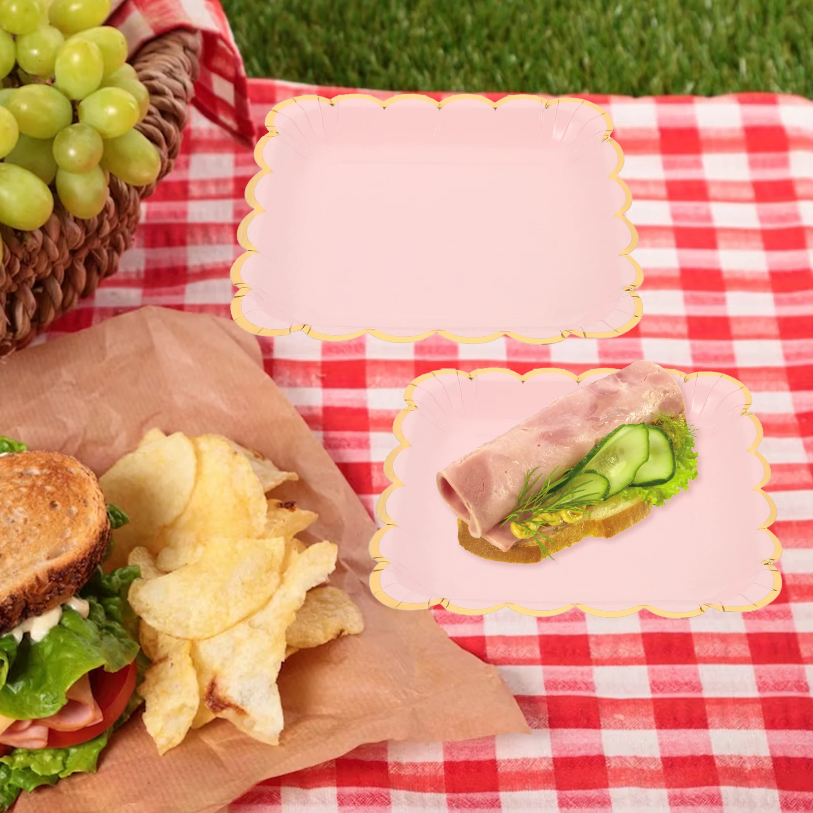 

20Pcs Light Pink Paper Plates Party Supplies Multi-Use Dessert Plates for Wedding Bridal Shower Shower Easy Cleanup