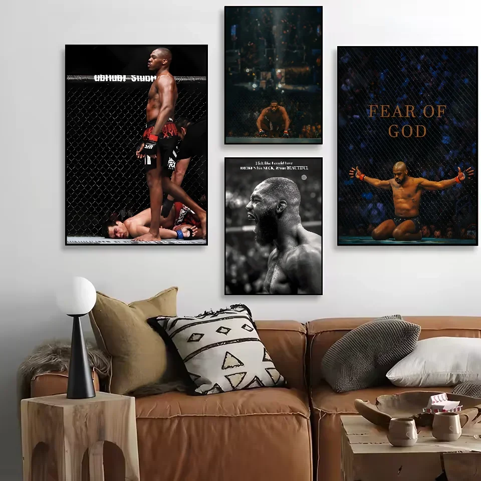 MMA جون جونز الملاكم المشارك الفن جدار غرفة المعيشة المنزلي غرفة نوم بار الديكور الجمالي حائط لوح رسم ديكور الملصقات