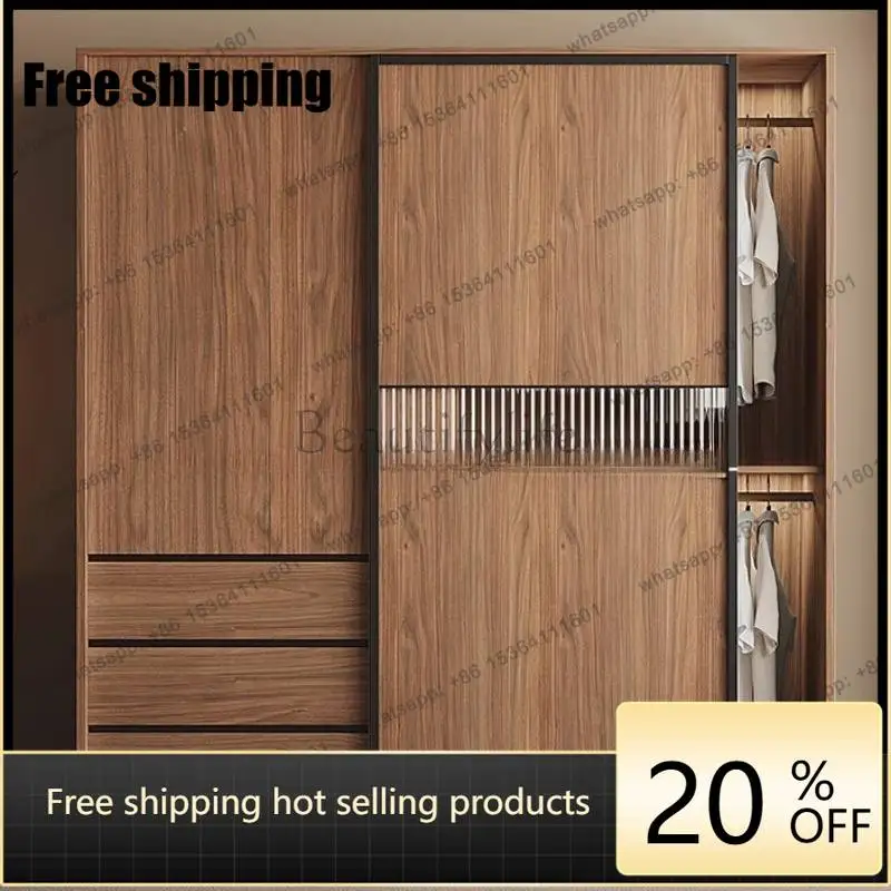 LJY Luxury Decoration Wardrobes Japanese Style Cheap Wooden Storage Wardrobes Space Saving Bedroom Armadio Guardaroba Furniture