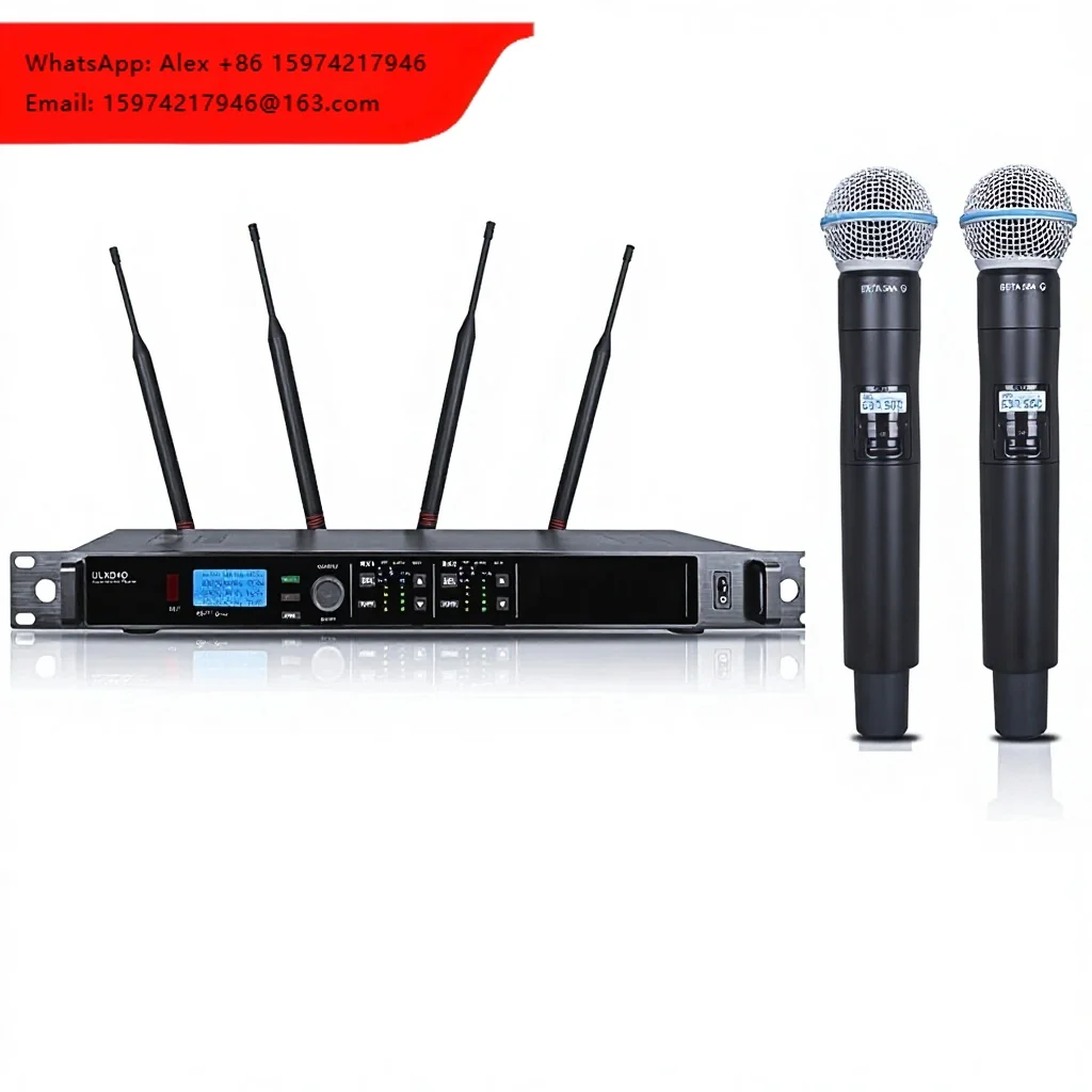 ULXD4D Professional Wireless Microphone UHF Dual Channels With BETA 58A/KSM9 Handheld Mic Dynamic Microphone