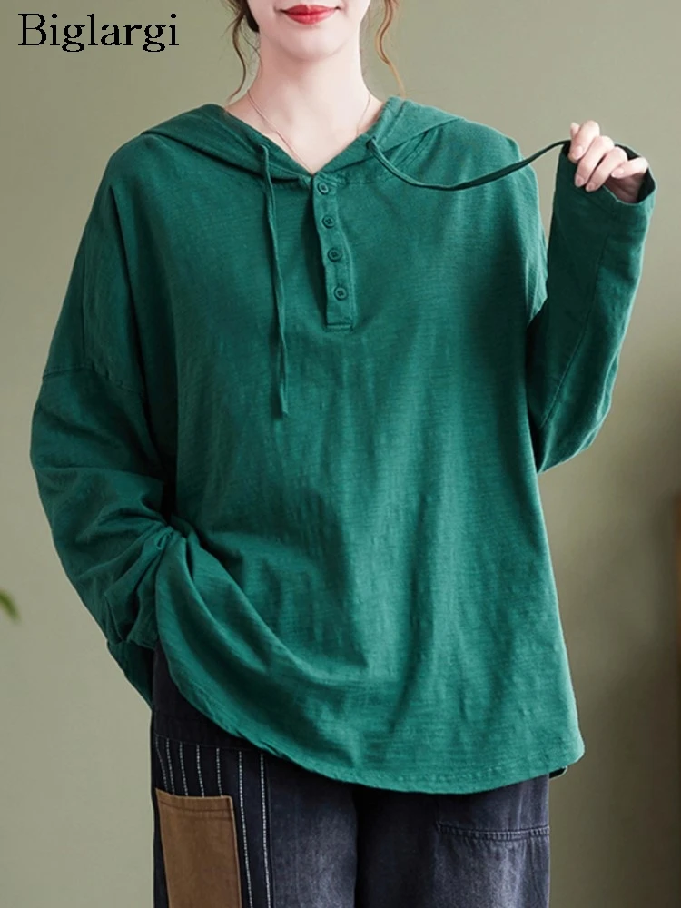 

Осенние футболки с капюшоном большого размера, женские свободные повседневные модные женские блузки, женские футболки с длинным рукавом