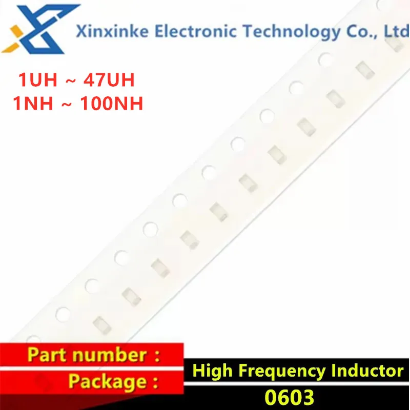 

50PCS 0603 Multilayer Chip Inductor 1UH 1.2/2.2/3.3/4.7/10/15/22/33/47/6.8/100NH Fixed Inductance Laminated Inductor