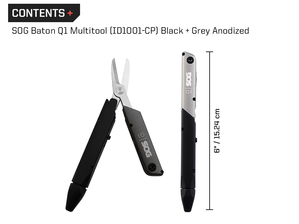 SOG 4-in-1 BATON Q1 Multi-Tool Klappschere EDC Taktischer Stift Multifunktionale tragbare Werkzeuge Taschenschraubendreher Flaschenöffner – Detail 6