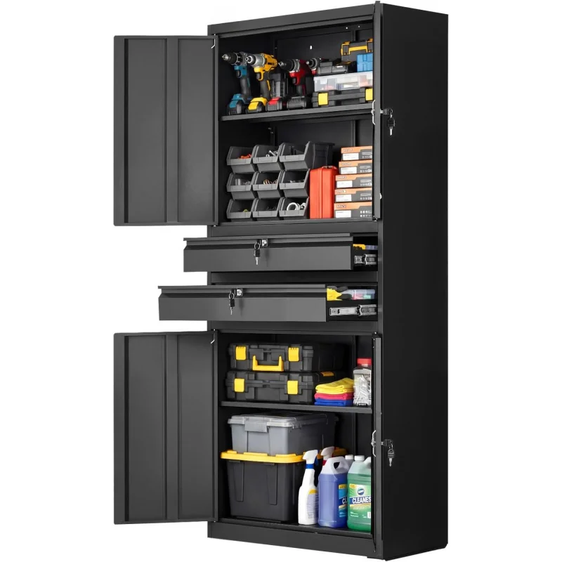 2026 New:Metal , 180 lbs Shelf Load Capacity, 70.87 Tall Garage Storage Cabinet with 4 Locking