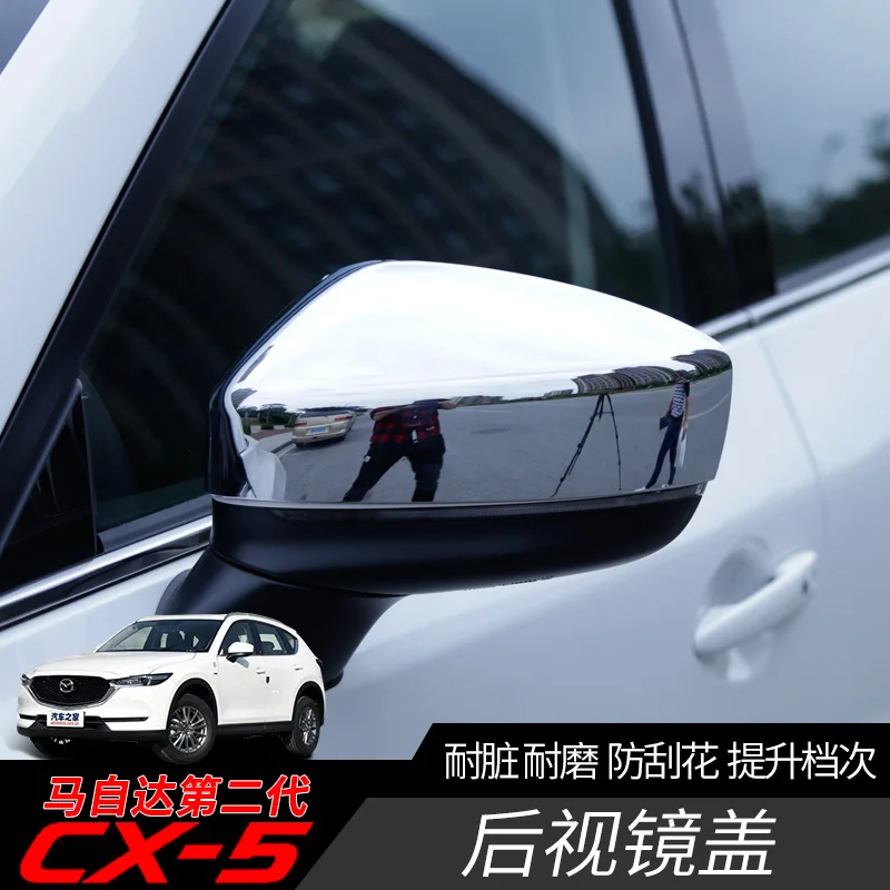 

ABS chrome fittings car rearview mirror trim cover For Mazda CX-5 2017 2018 2019 2pcs/set Car styling