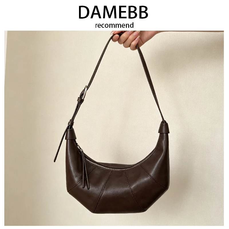 damebb-korean-style-genuine-leather-texture-horn-dumpling-bag-2026-new-commuter-fashion-versatile-underarm-crossbody-bag