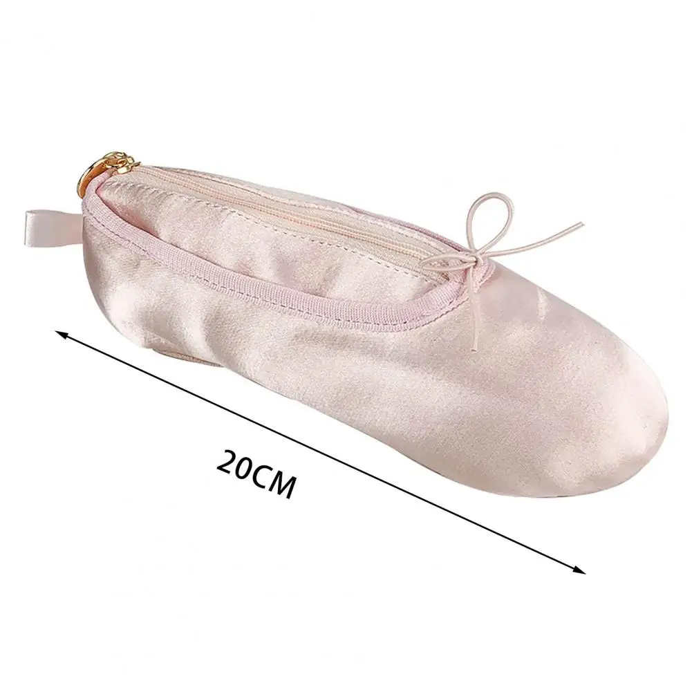 Dancing Shoe Shape Pencil Holder Satin Pencil Case Waterproof Ballet Shoe Storage Bag Capacity Pencil Case Cosmetic Pouch