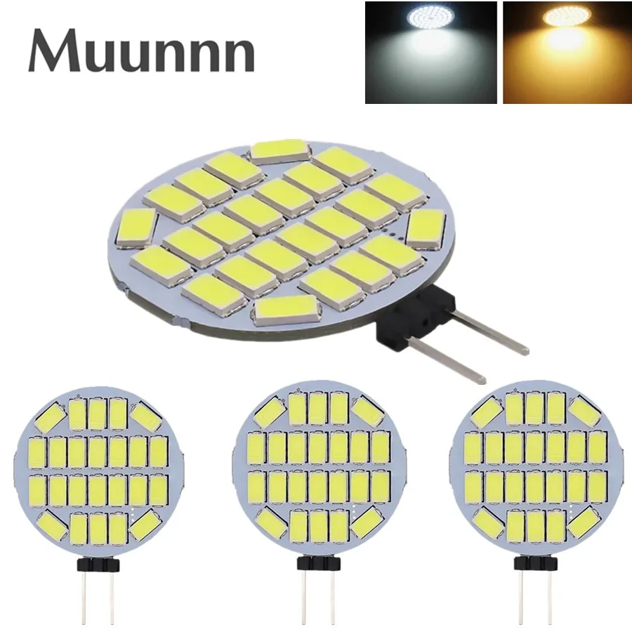 

Muunnn 12V 24V AC G4 3W LED Lamps RV Lighting Replaces 25W Halogen Bulb 350LM 24leds 5730smd No Flicker Range Hood Boat Light