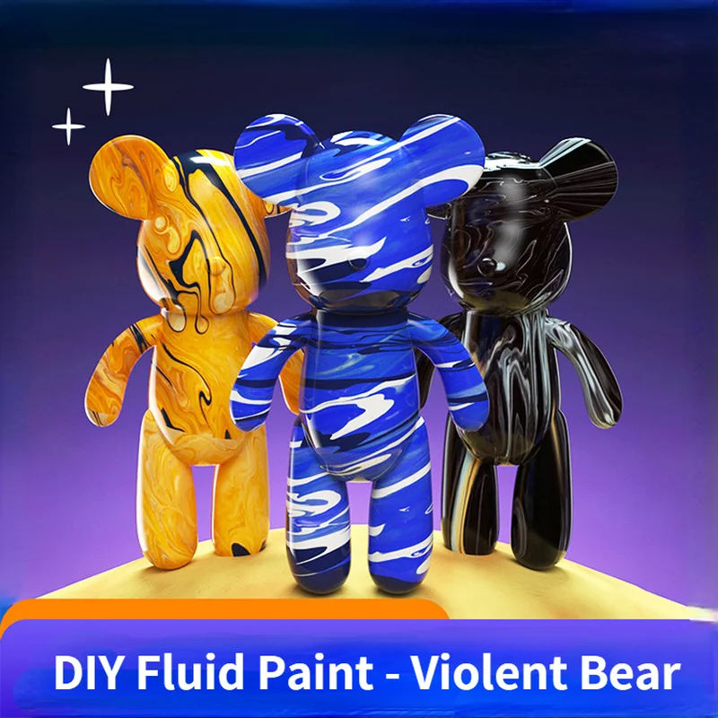 

Fluid Bear White Embryo Pigment Set Acrylic Pigment Violent Bear DIY Parent-Child Interactive Toy Handmade Creation Ornament