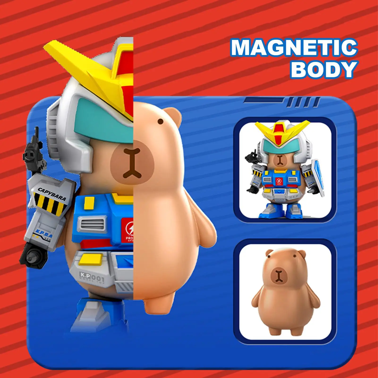 كابيبارا ألعاب مكعبات البناء المغناطيسية المحمولة ألعاب متململة قابلة للبناء روبوت أشكال حيوانات للأطفال هدية عيد الميلاد والكريسماس