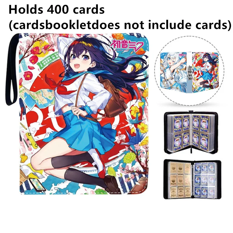 hatsune miku card binder 900Pcs 9 Pocket Anime Hatsune Miku Card Binder Book Zipper PU Leather Cards Album Display Game Collection Card Kids Toy Gift