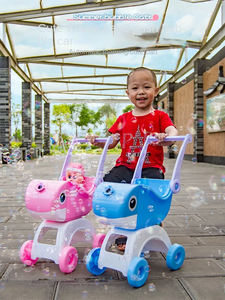 Children's Automatic Bubble Blowing Machine Whale Bubble Trolley Non-Leaking Electric Toy