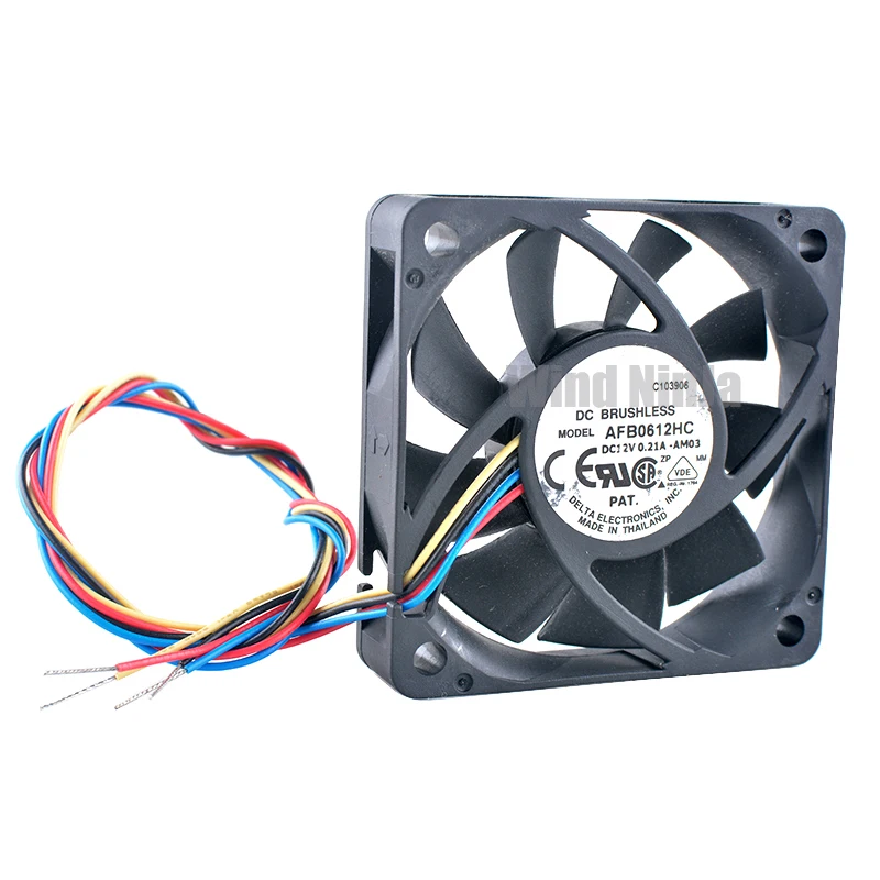 

AFB0612HC 6cm 60mm fan 60x60x13mm DC12V 0.21A 4pin Ball bearing cooling fan for chassis CPU