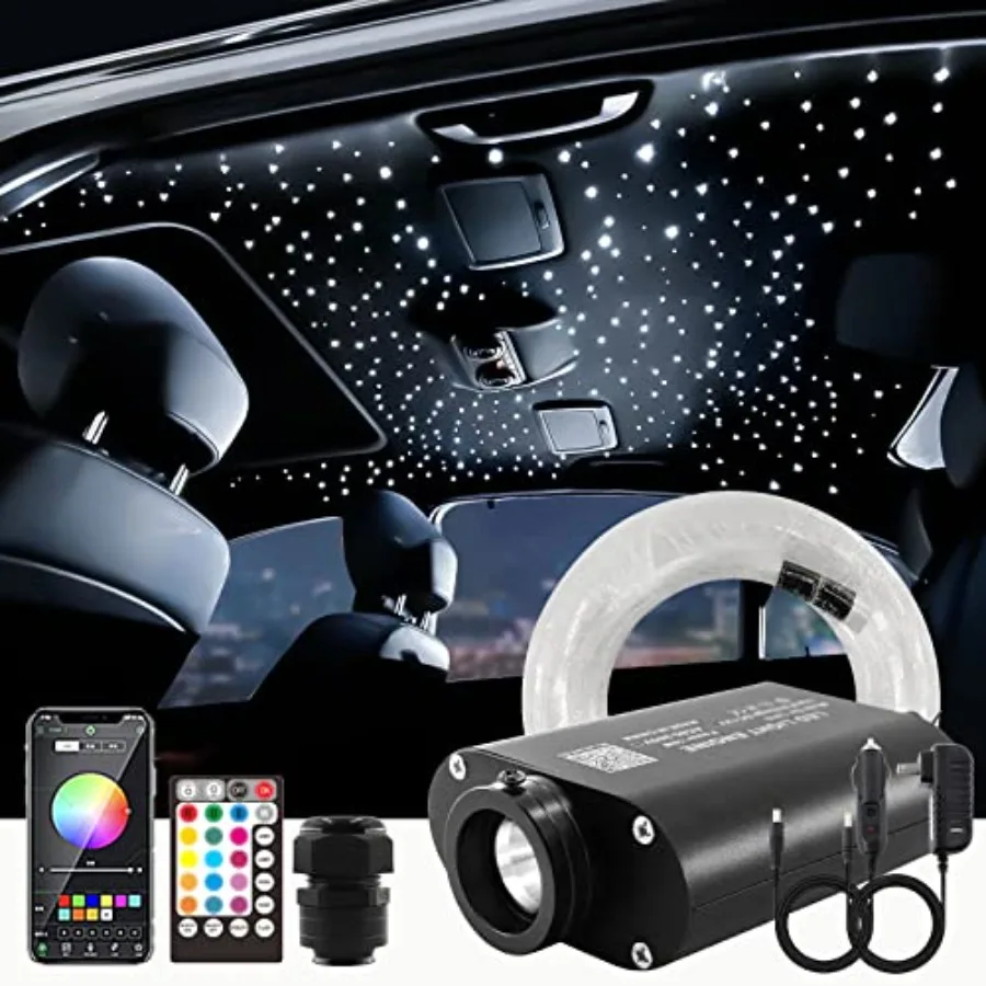 

【New model】16W Mixed 295pcs 9.8ft Fiber Optic Lights Sound Activated Starlight Headliner Kit for Car Home Ceiling Decor Control