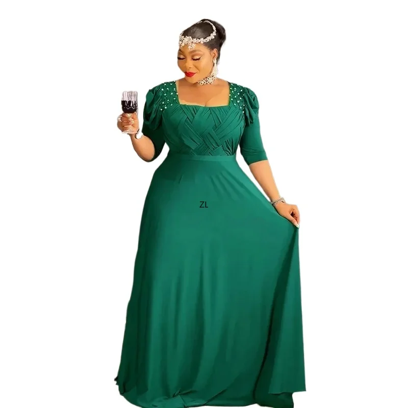 

Elegant plus Size African Dashiki Ankara Long Dress for Women New 2026 Wedding Party Clothing Hot Fix