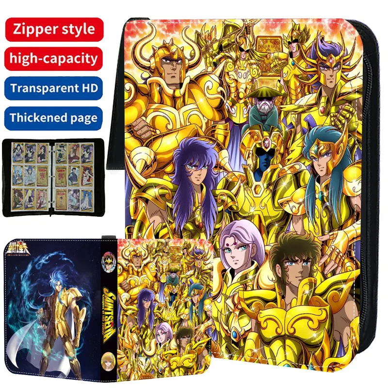 

900Pcs 4/9 Pocket Anime Saint Seiya Card Binder Book Zipper PU Leather Cards Album Display Game Cards Collection Kids Toy Gift