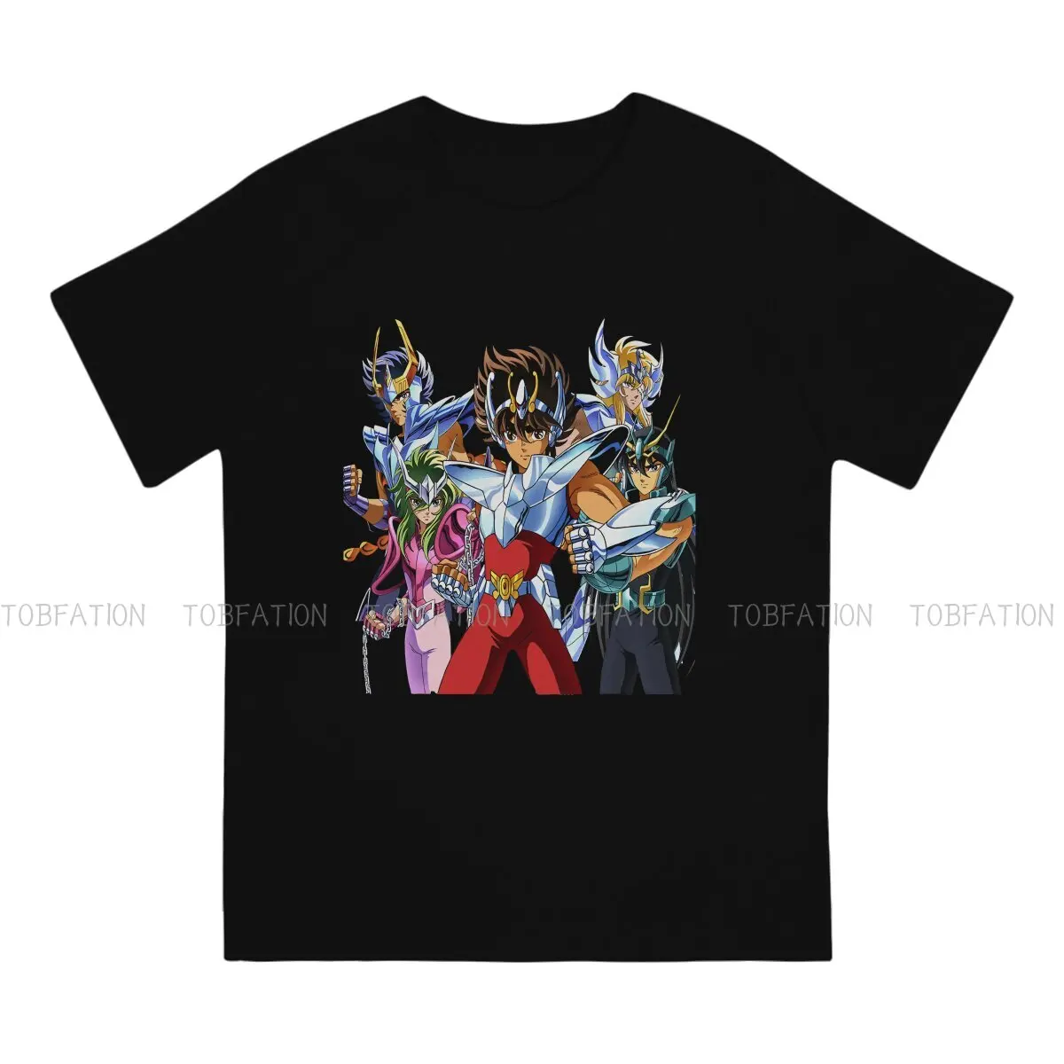 LOS CABALLEROS DEL ZODIACO Round Collar TShirt Comic Saint Seiya Andromeda Fabric Basic T Shirt Men Clothes New Design