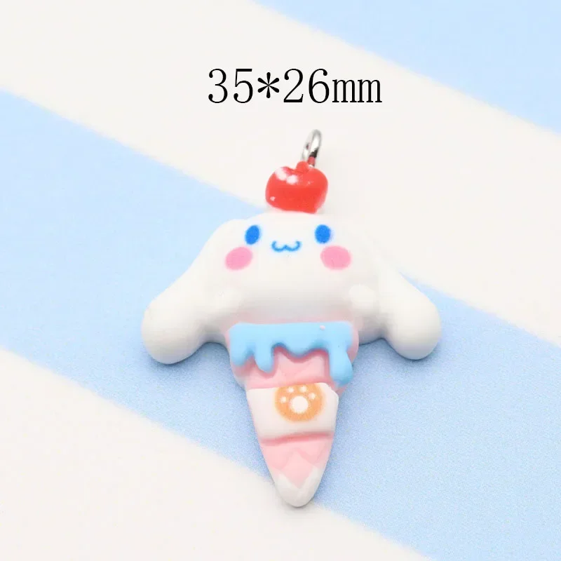 sanrio Cartoon Ice Cream resin flatback diy kawaii resin accessories Bracelets Jewelry Making DIY Pendants