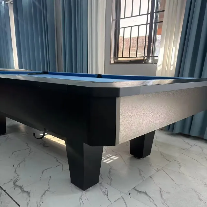 Hot Sale Modern Home Pool Table - Grey Felt Indoor Billiard Table with Ball Return System