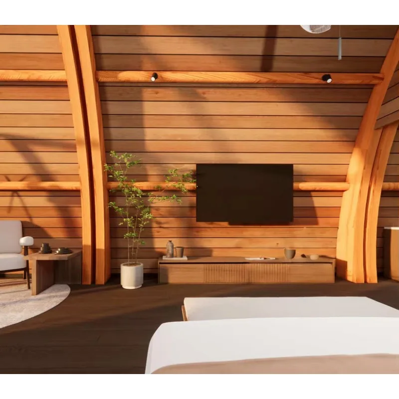 YG EU الحديثة الفاخرة غابة الجدة الإسكان فيلا على شكل حرف A هيكل فولاذي مثلث منزل خشبي للبيع #4