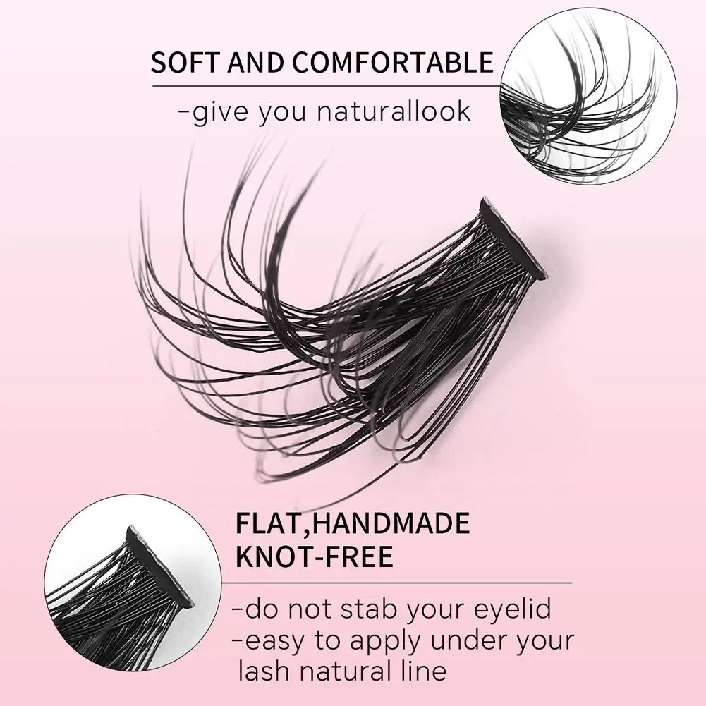 대용량 풍성하고 두꺼운 D-커브 인조 속눈썹 개별 속눈썹 연장 클러스터 DIY 메이크업 자연스러운 인조 속눈썹