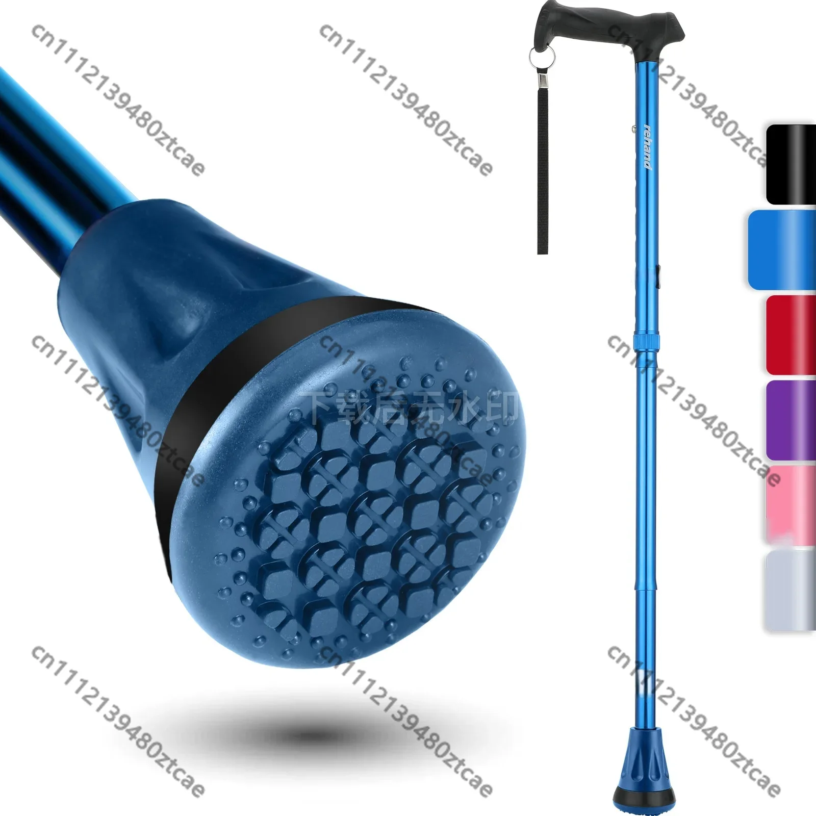 Retractable Folding Elderly Walking Cane, Non-slip Large Base Walking Stick, Portable Outdoor Senior Safety Walking Aid