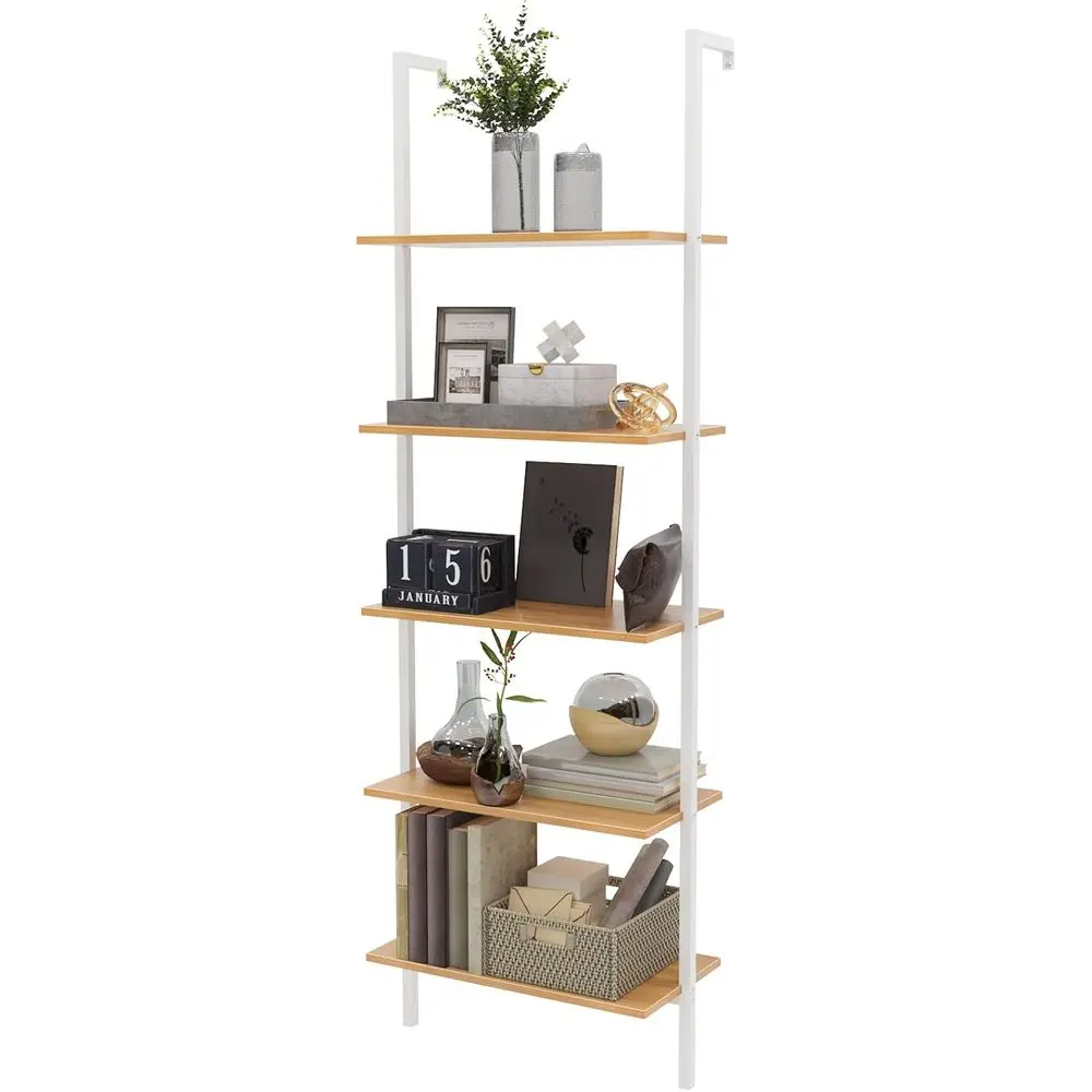 

Industrial 5-Tier Wall-Mounted Metal Bookshelf - Storage Display for Books, Plants, Kitchen, Living Room, Bedroom, Office