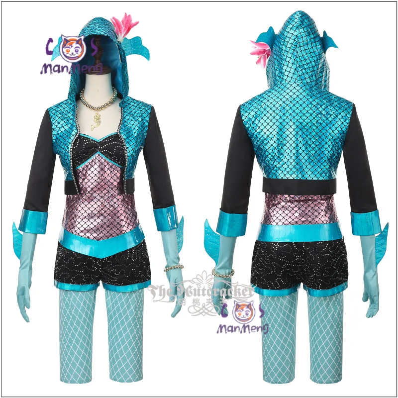 

Rochelle Goyle Lagoona синий косплей костюм аниме высокий женский комбинезон русалки пальто носки перчатки Хэллоуин Рождественский костюм XS-XXXL