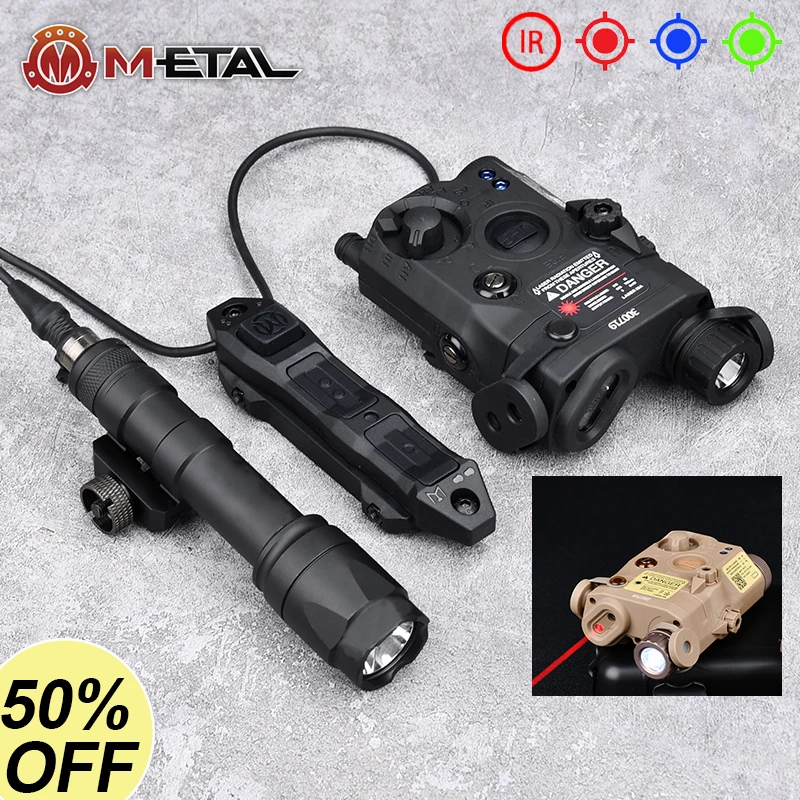 

Tactical WADSN PEQ Red Green/Blue Laser Optical Aiming Airsoft Device Hunting&LED M300 M600 Flashlight Dual Control Pressure