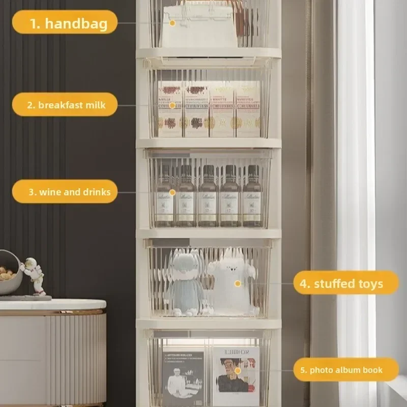 New model Stroller Shelf Kitchen Floor to Floor Bedroom Multi-layer Baby Snacks Mobile Bathroom Toilet Storage Storage Rack