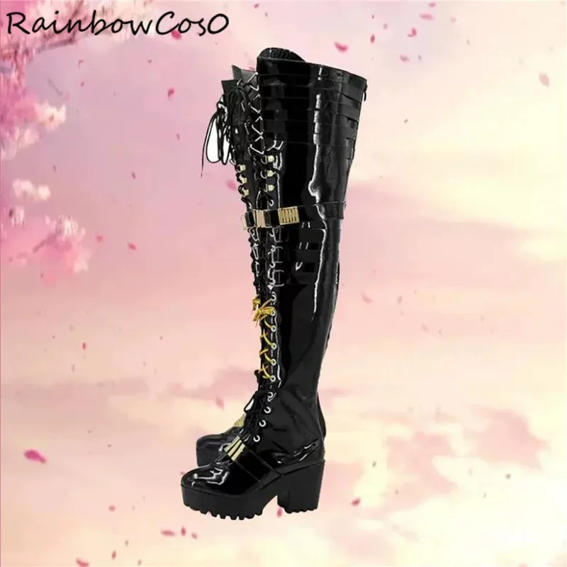 الجنية فارس لانسلوت تريستان مصير/الطلب الكبير FGO تأثيري أحذية الأحذية لعبة أنيمي حفلة الهالوين عيد الميلاد RainbowCos0 W3817 #3