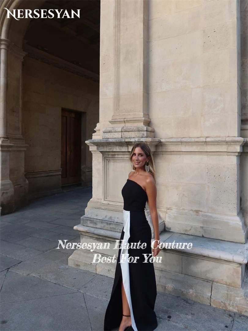 Nersesyan luxe sirène robes de soirée épaules dénudées volants fente latérale robe formelle occasion spéciale robes de soirée personnalisé